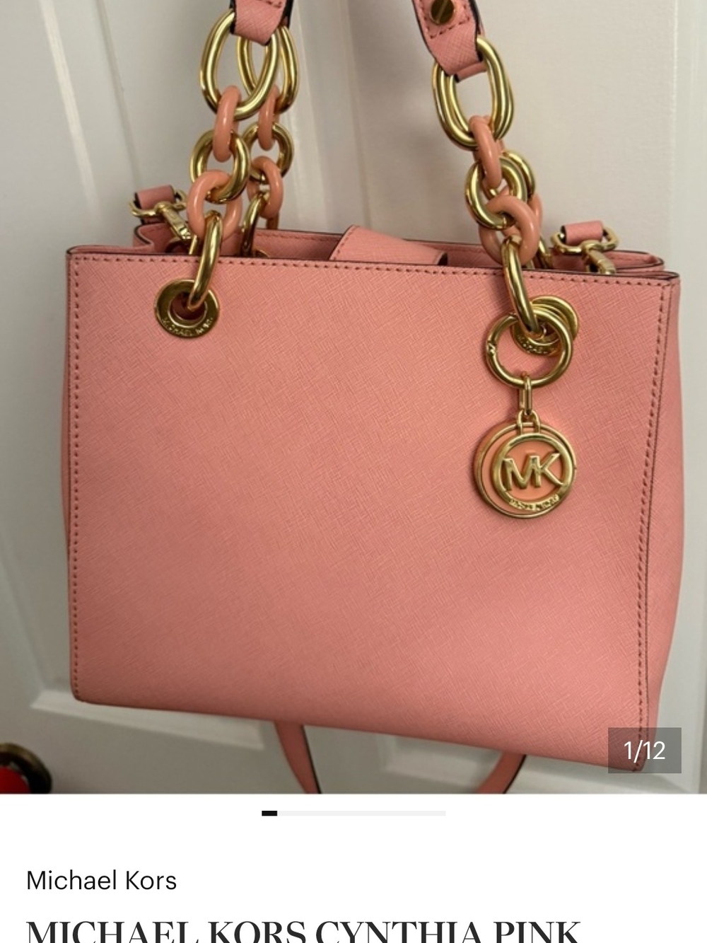 Michael Kors Cynthia Leather Tote — Pink